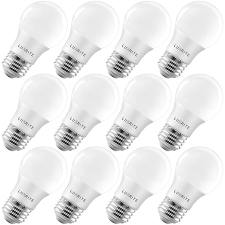 Luxrite A15 LED Light Bulbs 7W (40W Equivalent) 600LM 3000K Soft White Dimmable E26 Base 12-Pack LR21351-12PK